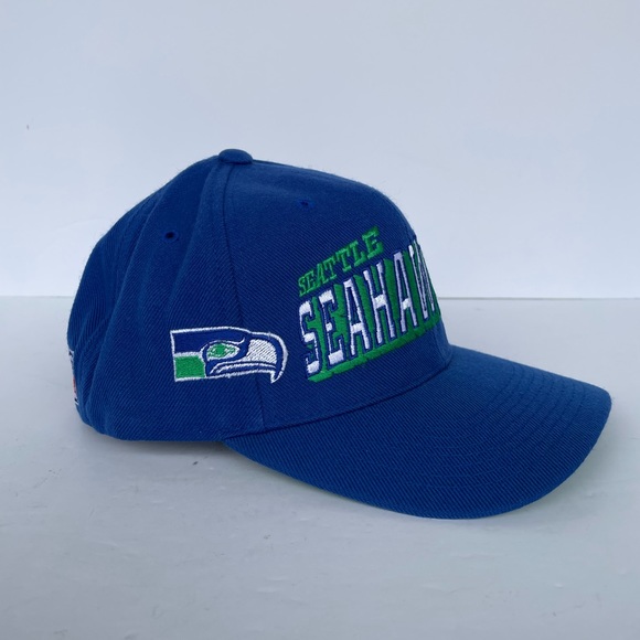 Vtg 90s Seattle Seahawks Sports Specialties Laser Shadow Pro Line Snapback Hat - Picture 3 of 9